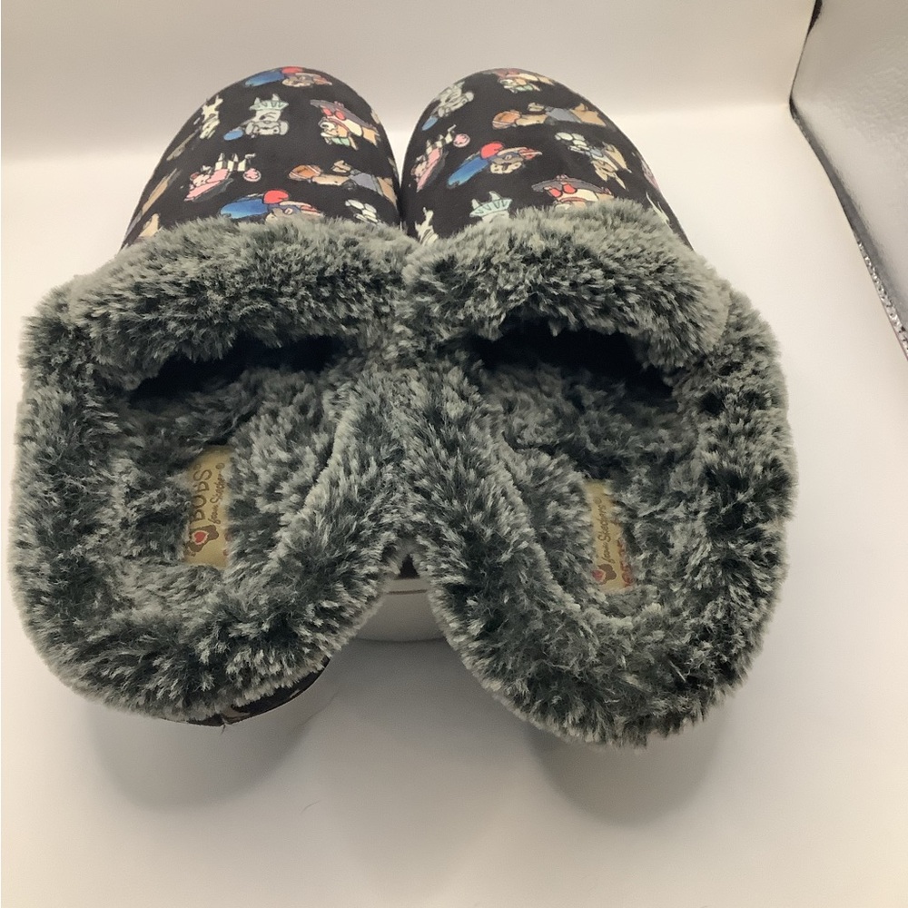 Skechers Gray and Black Faux Fur Memory Foam Slippers - Picture 3 of 5